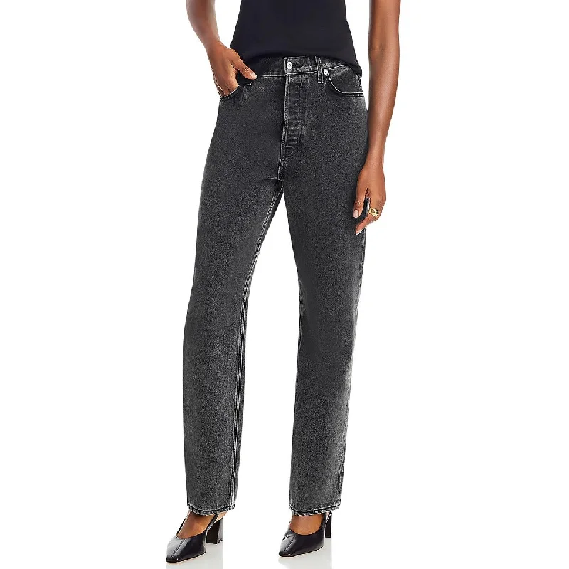 Unique Prints Veronica Beard Womens Cotton High Rise Straight Leg Jeans