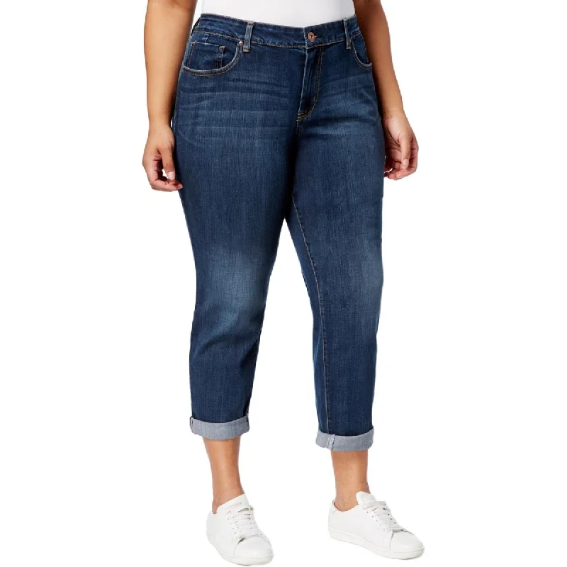 Fashion Expert Jessica Simpson Womens Plus Mika Five-Pocket Mid-Rise Ankle Jeans