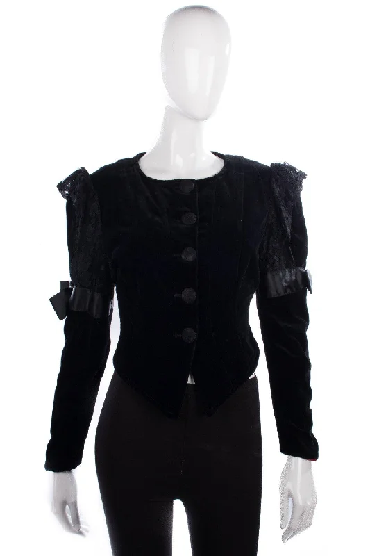 Unique Fashion Photo of London Steam Punk Style Velvet Jacket with Lace Detail Size M (10/12)