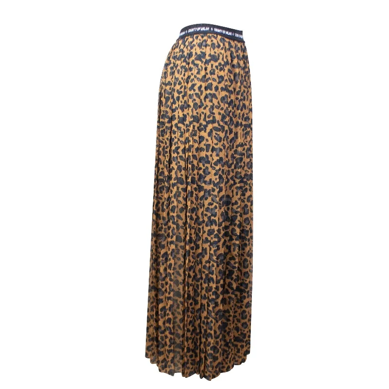 Fashion Must-have Marcelo Burlon County Leopard Long Skirt - Brown