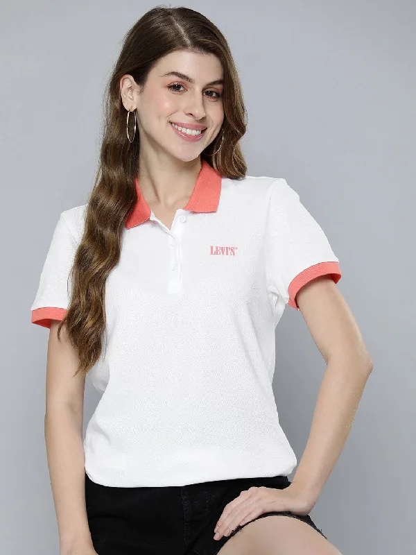 Fresh And Elegant Women's Solid Polo T-shirt