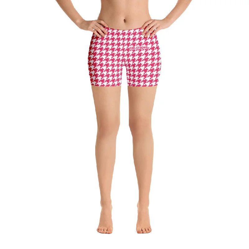 Exquisite Craftsmanship ELEVATED ESSENTIALS, SLIM AND SCULPT SHORTS RED HOUNDSTOOTH