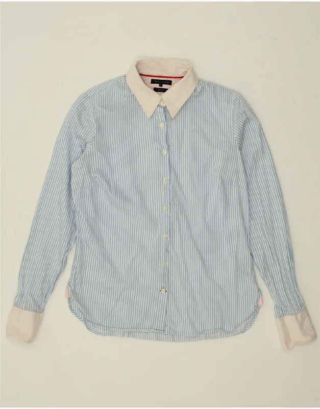 Goddess Outfit TOMMY HILFIGER Womens Shirt US 6 Medium Blue Striped Cotton