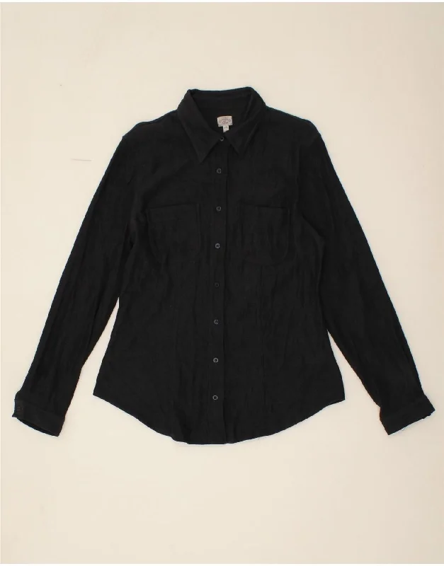 Avant-garde Design ARMANI JEANS Womens Shirt UK 16 Large Navy Blue Viscose