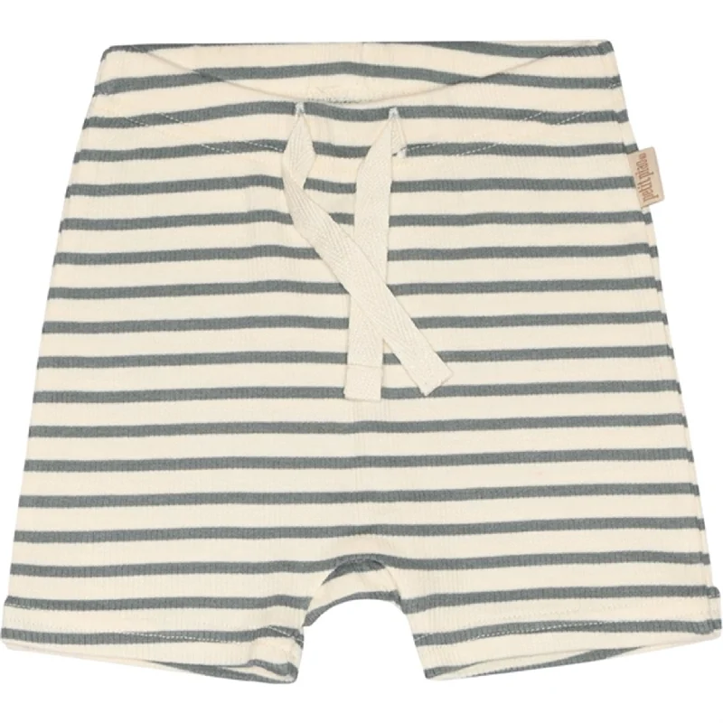 Simple Design Petit Piao Light Petrol/Offwhite Shorts Modal Striped