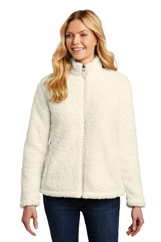 Integrated Design Port Authority Womens Cozy Sherpa Fleece Full Zip Jacket - Marshmallow - Closeout