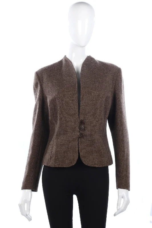 Classic Style Cotswold Woollen Weavers Tailored Jacket Brown UK Size 14