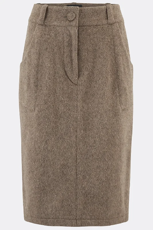 High Street Series MAE SKIRT IN BEIGE ALPACA