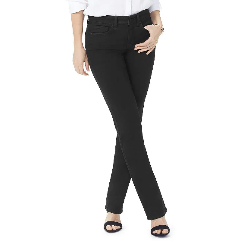 Fashion Innovation NYDJ Womens Petites Marilyn High Rise Tummy Control Straight Leg Jeans