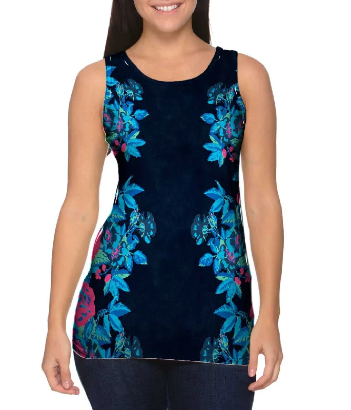 Avant-garde Design Floral Print Navy