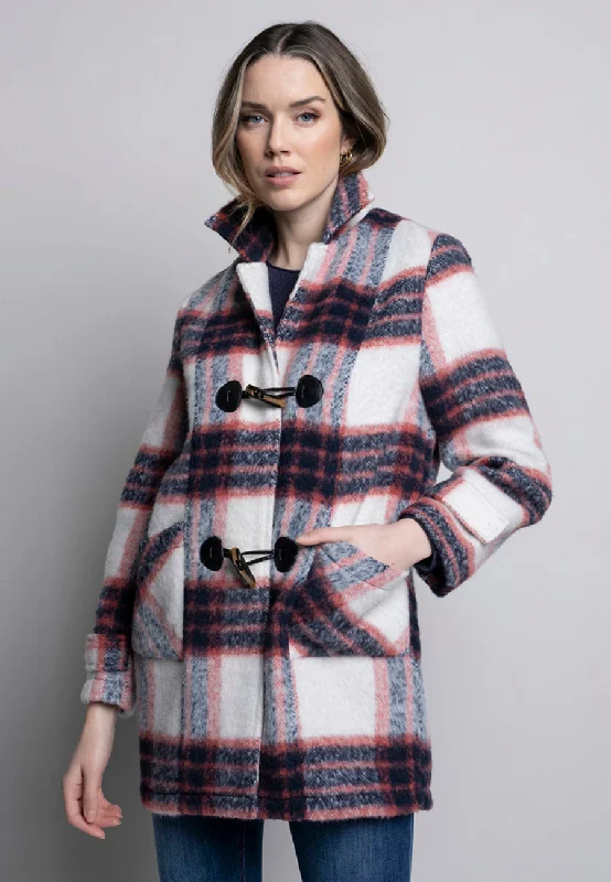 Spring Fashion Plaid Toggle Jacket