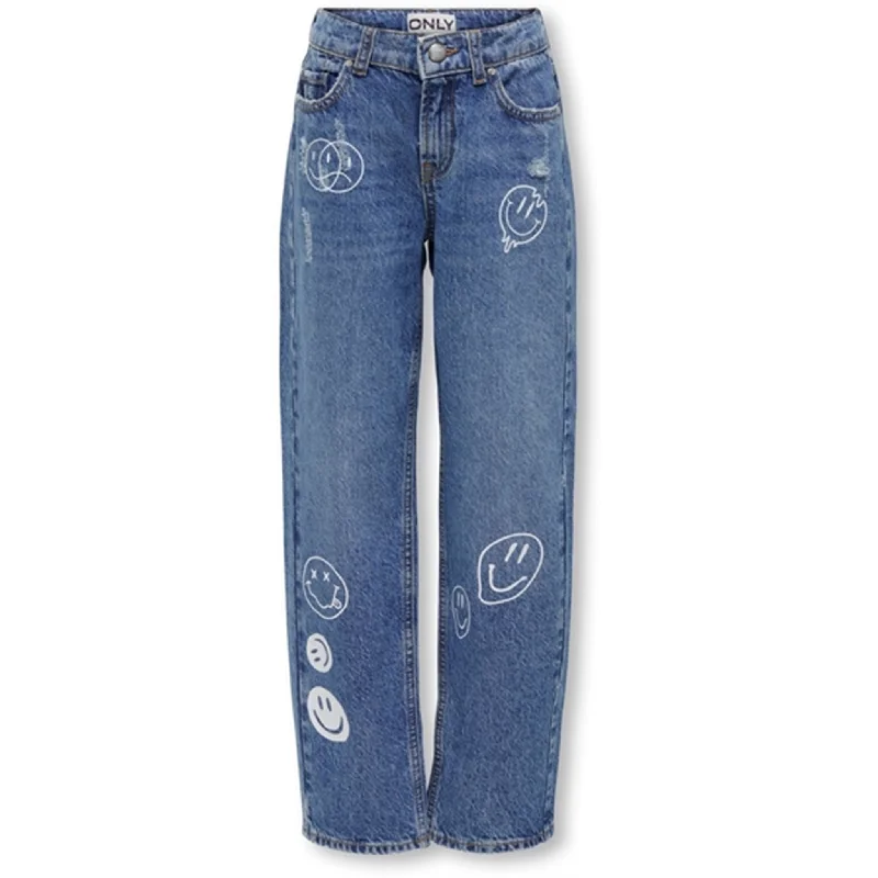 High-end Customization Kids ONLY Medium Blue Denim Robyn LA Smile Jeans