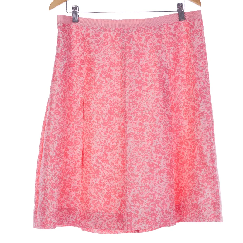 High-end Customization Banana Republic Silk Pink Floral Skirt UK Size 12