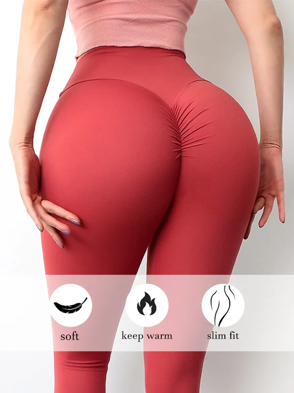 Practical Style ZASUWA Female High-waisted Hair-grinding Nude Yoga Leggings