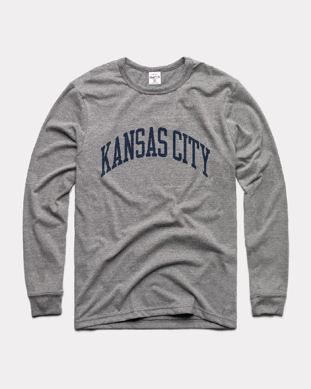 Sports Series Grey & Navy Kansas City Arch Long-Sleeve T-Shirt