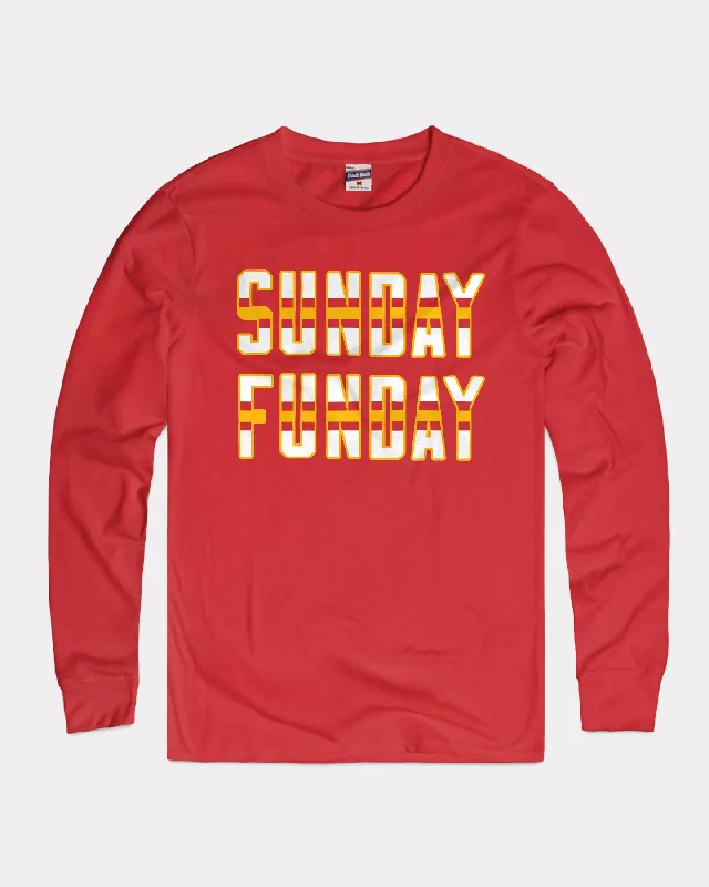 Bright Colors KC Sunday Funday Red Long Sleeve T-Shirt