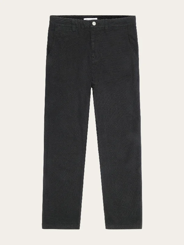 Simple Design CALLA tapered mid-rise twill workwear pants - GOTS/Vegan - Black Jet