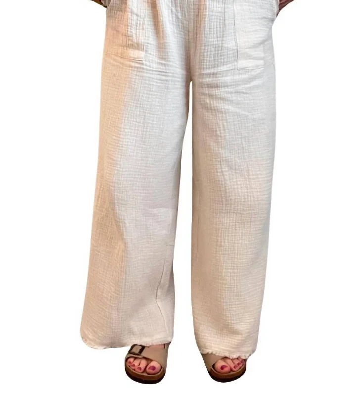 Editorial Design Coastal Gauze Pants In Milk