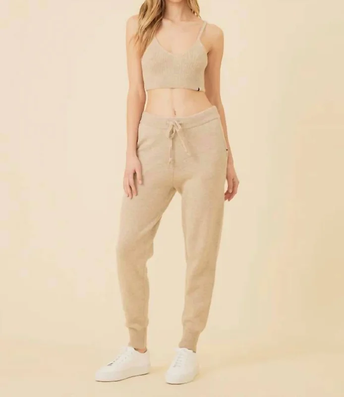 Fashion Selection Colorado Cashmere Pant In Oatmeal