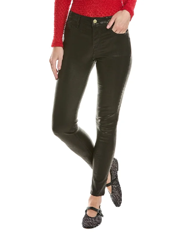 Minimal Classic FRAME Denim Le Skinny De Jeanne Washed Black Leather Jean