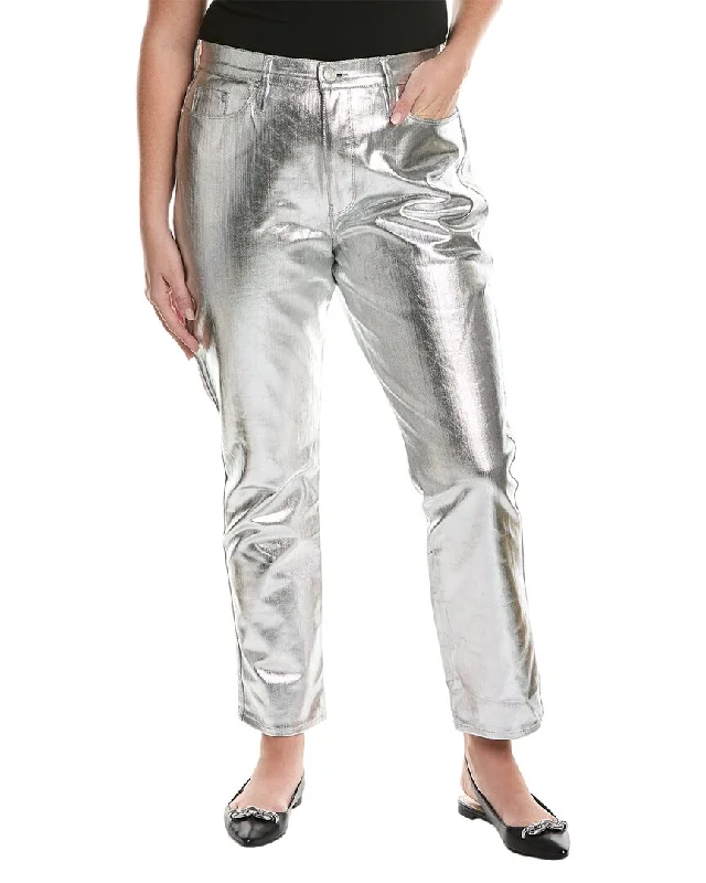 Bright Colors FRAME Denim Plus Le Sylvie Silver Chrome Slender Straight Jean