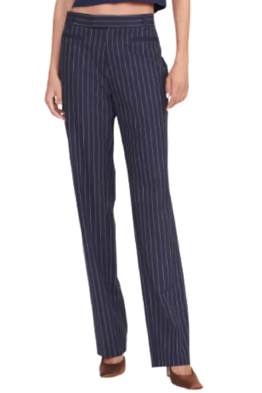 Elegant Design Koa Pant In Navy Pinstripe