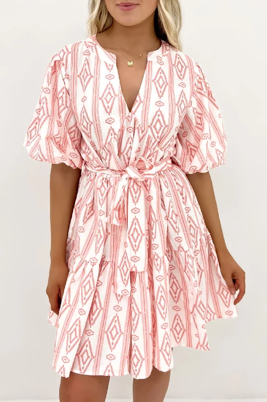 Cute Design Lazlo Mini Dress Pink White