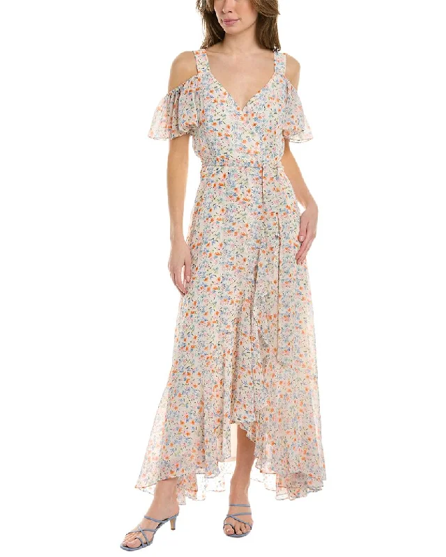 Age-reducing Style MAISON TARA Cold-Shoulder Maxi Dress