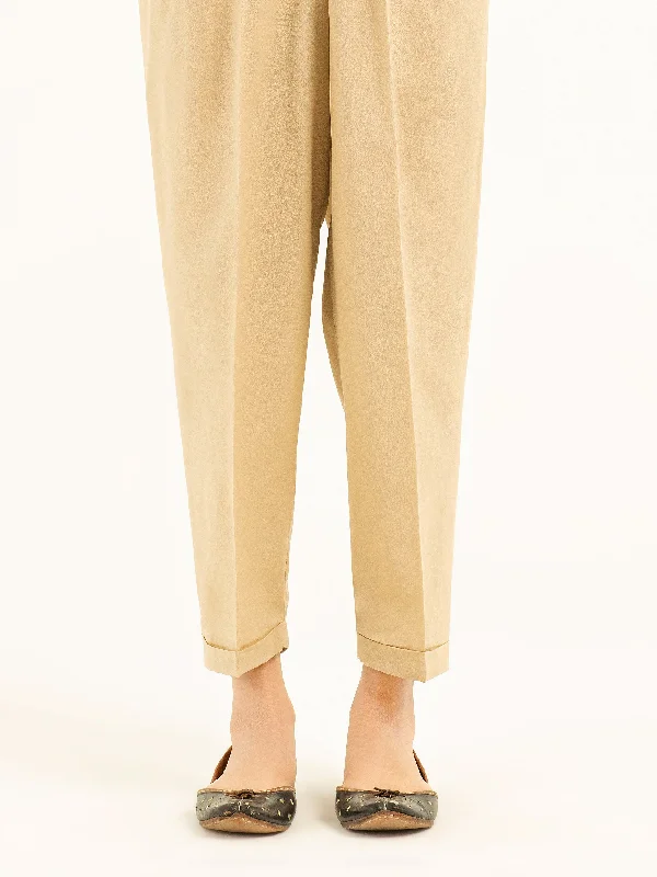 Retro Design Dyed Crepe Trousers