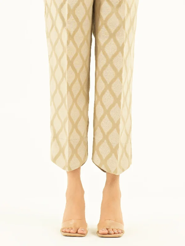 High Street Fashion Printed Jacquard Trousers