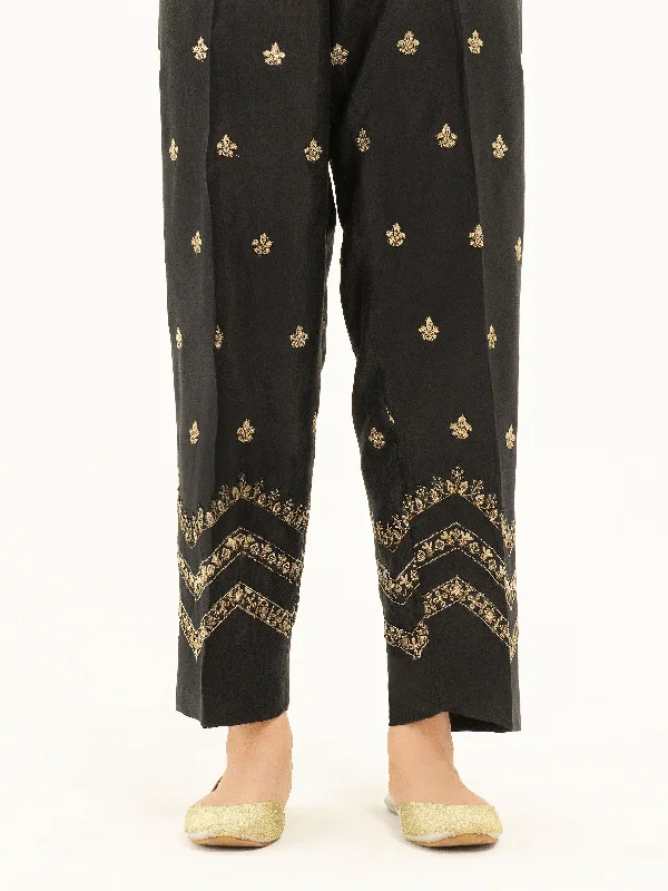 High-quality Styles Embroidered Silk Trousers