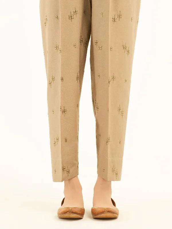 High Street Style Embroidered Silk Trousers