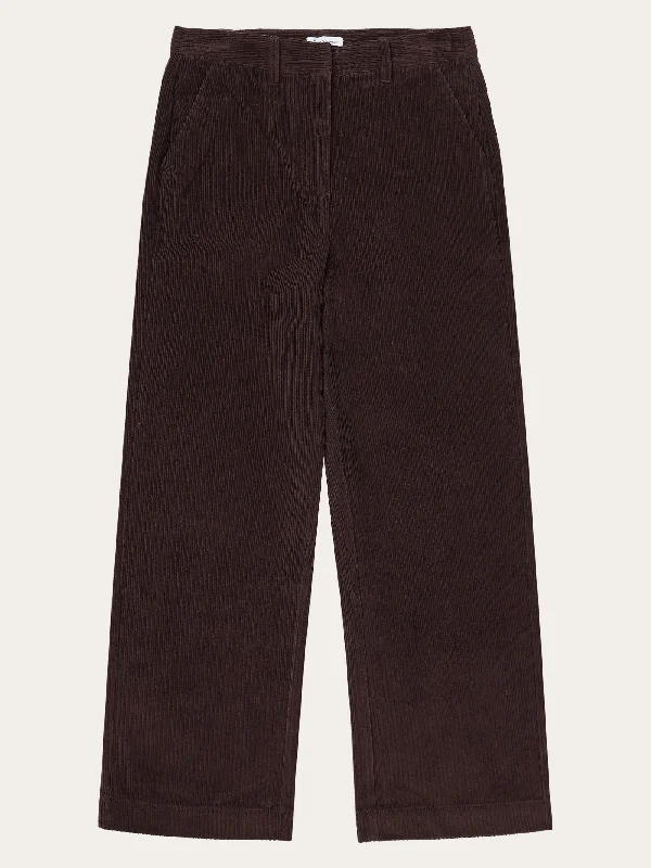 Luxury Style POSEY wide high-rise irregular corduroy pant - GOTS/Vegan - Chocolate Plum