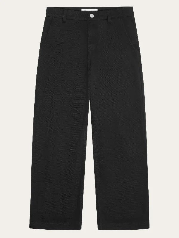 Autumn Selection POSEY wide mid-rise twill pant - GOTS/Vegan - Black Jet