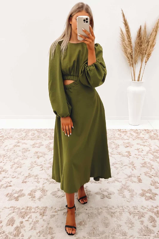 Personalized Design Sienah Maxi Dress Olive