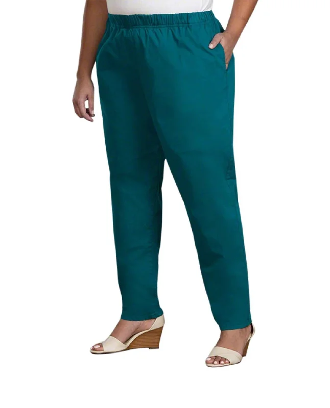 Classic Style Tailored Stretch Twill Pants - Plus In Tidepool