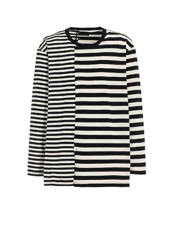 Avant-garde Design THIN STRIPE + THICK STRIPE SHIFTING LONG SLEEVE T-SHIRT