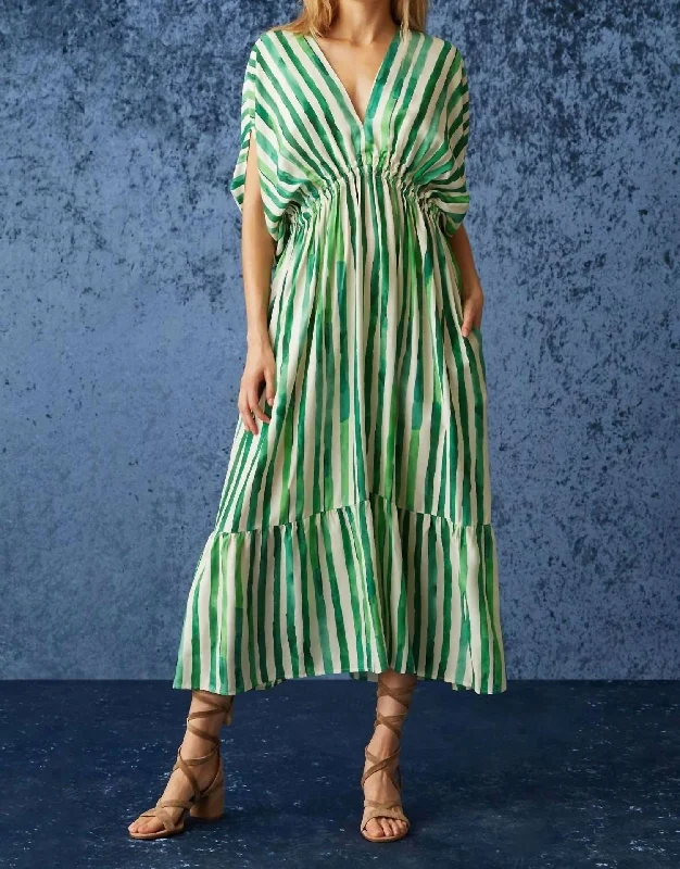 Retro Design Venus Caftan Dress in Bamboo Cabana