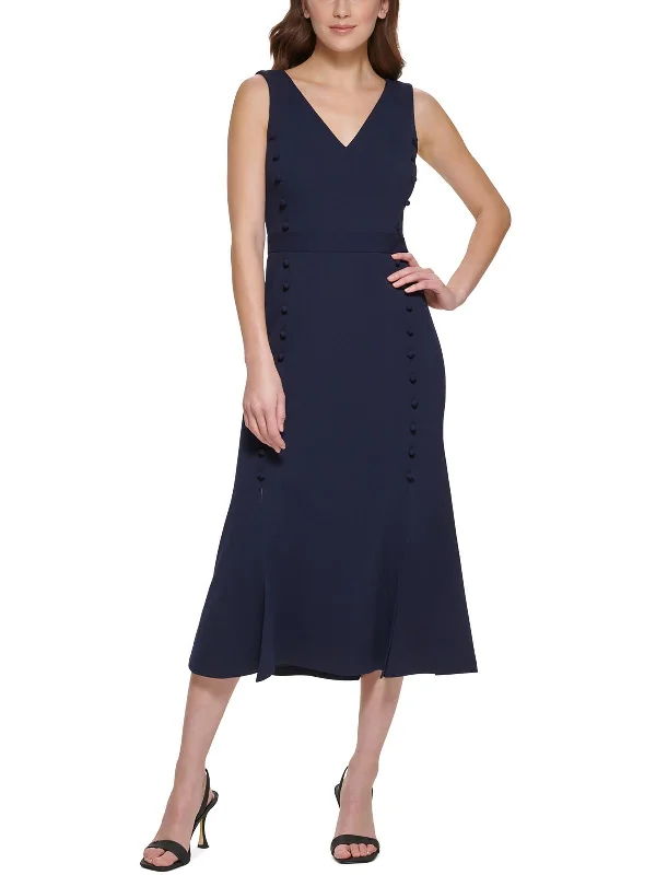 Elegant Design Womens Scuba Tea-Length Sheath Dress