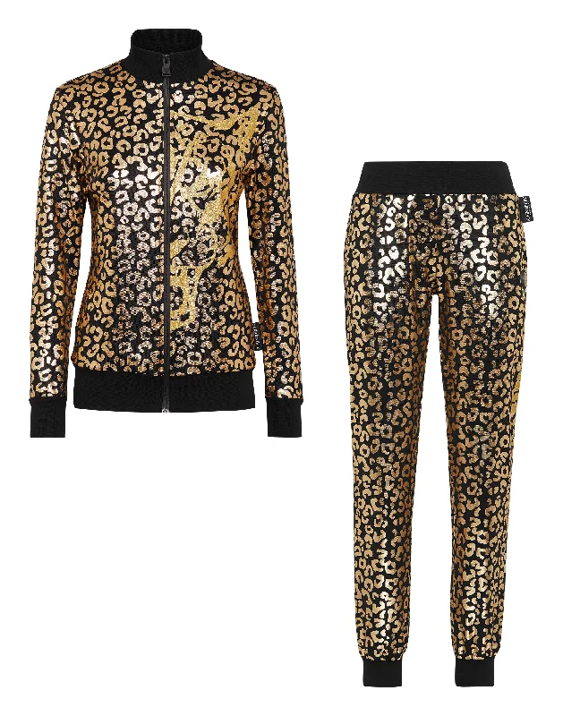 Romantic Data Jogging Tracksuit: Top/Trousers Leopard